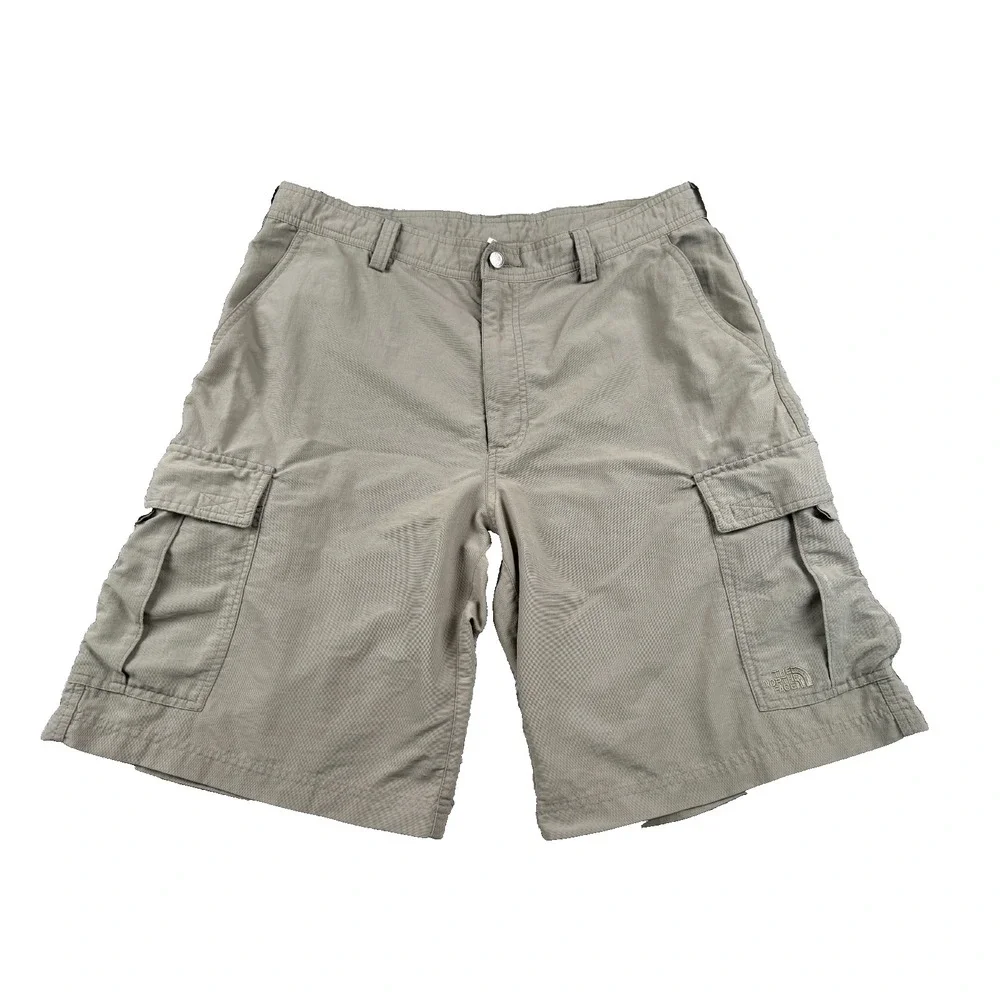 The North Face Men's Cargo Shorts Size 36 Khaki Nylon Hiking Outdoor